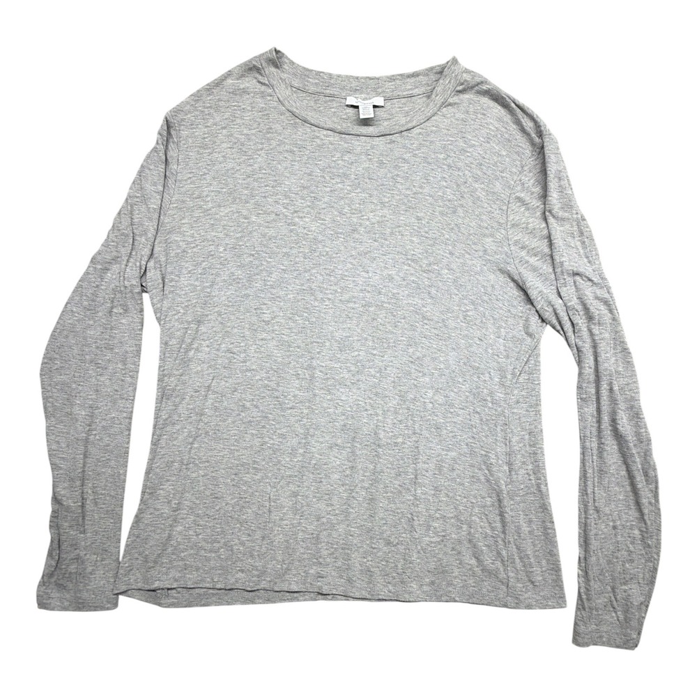 Daily Ritual Womens XXL Heather Grey Long Sleeve Crew Neck Rayon Spandex Tee